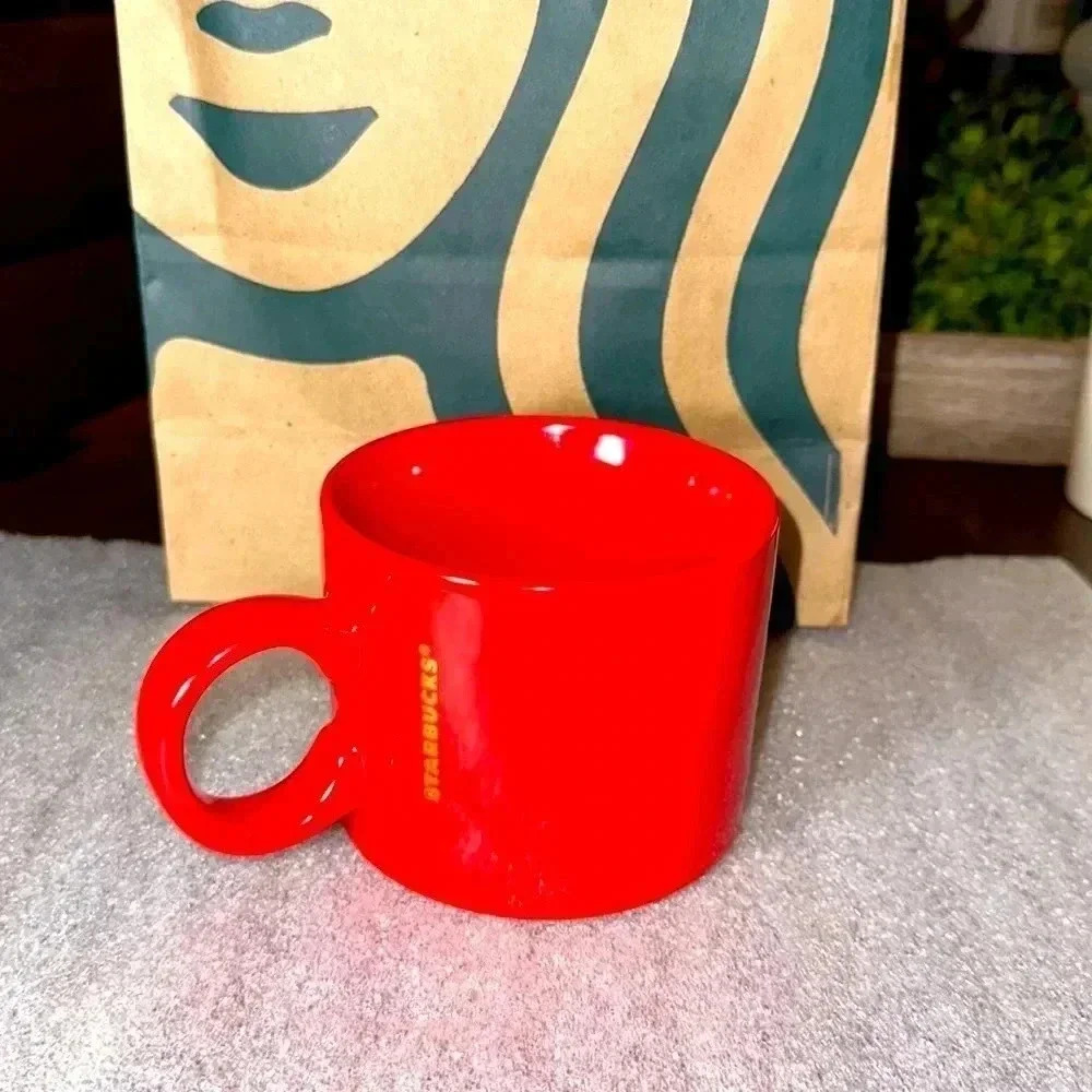 2017 Starbucks Coffee Co. Red/Gold Tall 12oz Coffee/Tea Cup Mug